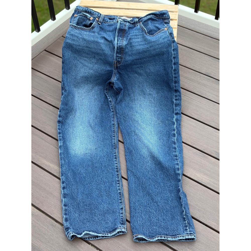 Levi's Premium 501 Original Jeans W32 L31 Straight Ankle Button Fly Blue Denim